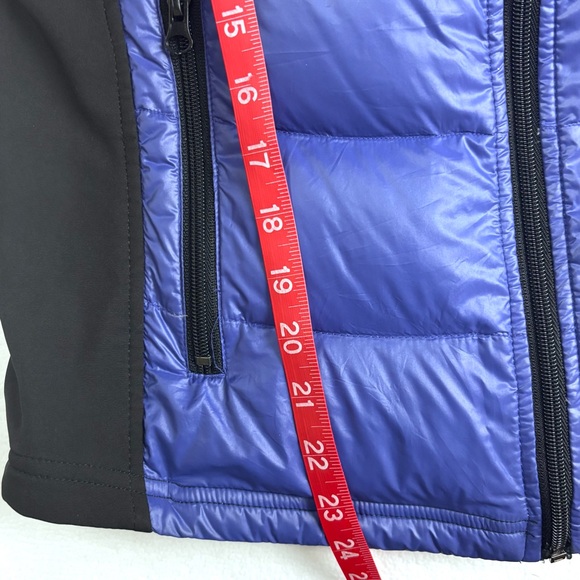 Halifax Black/Purple Puffer Packable Removable Thumb Hole Down Hooded Jacket (M) - Picture 15 of 16